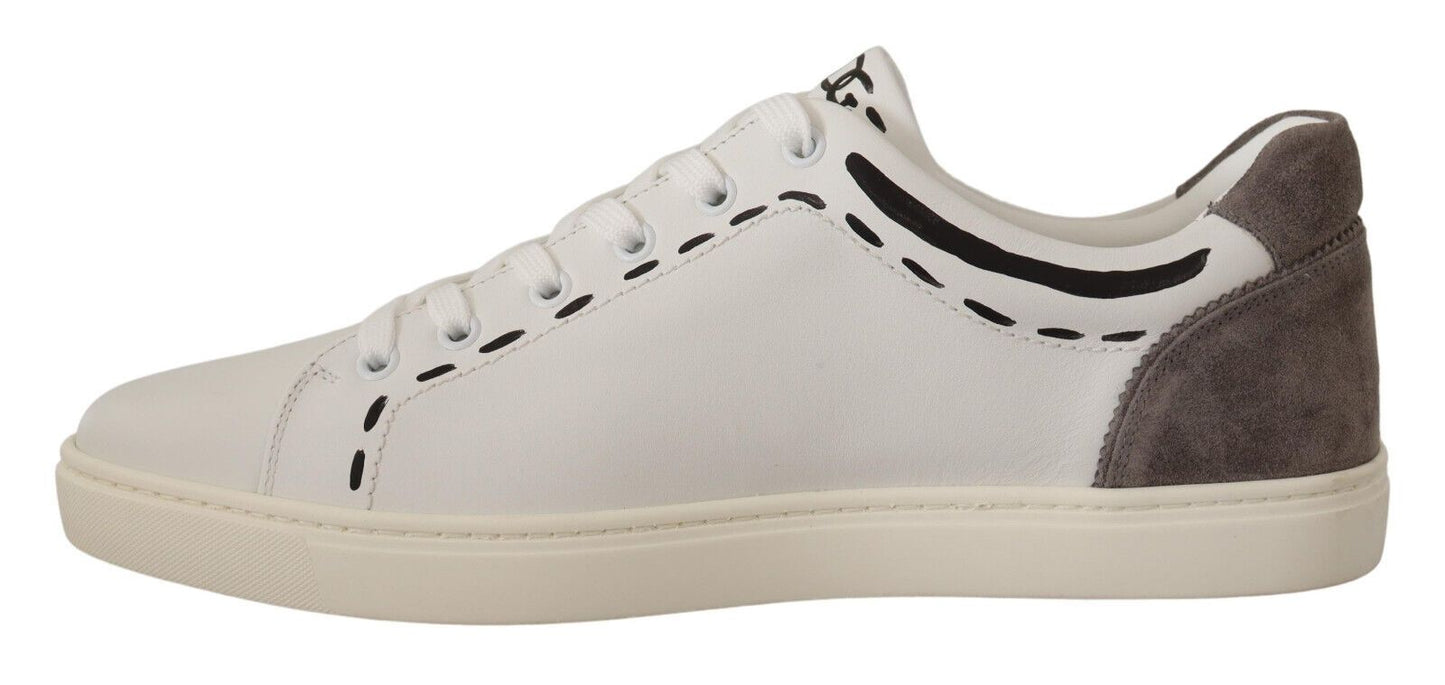  - Elegant White Leather Casual Sneakers