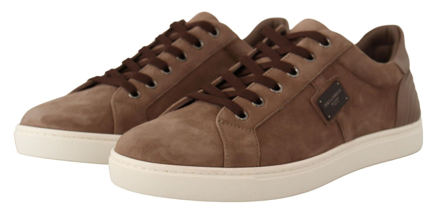  - Elegant Brown Leather Sneakers for Men