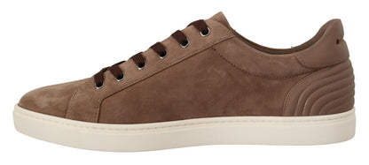  - Elegant Brown Leather Sneakers for Men