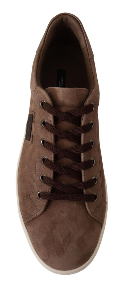  - Elegant Brown Leather Sneakers for Men