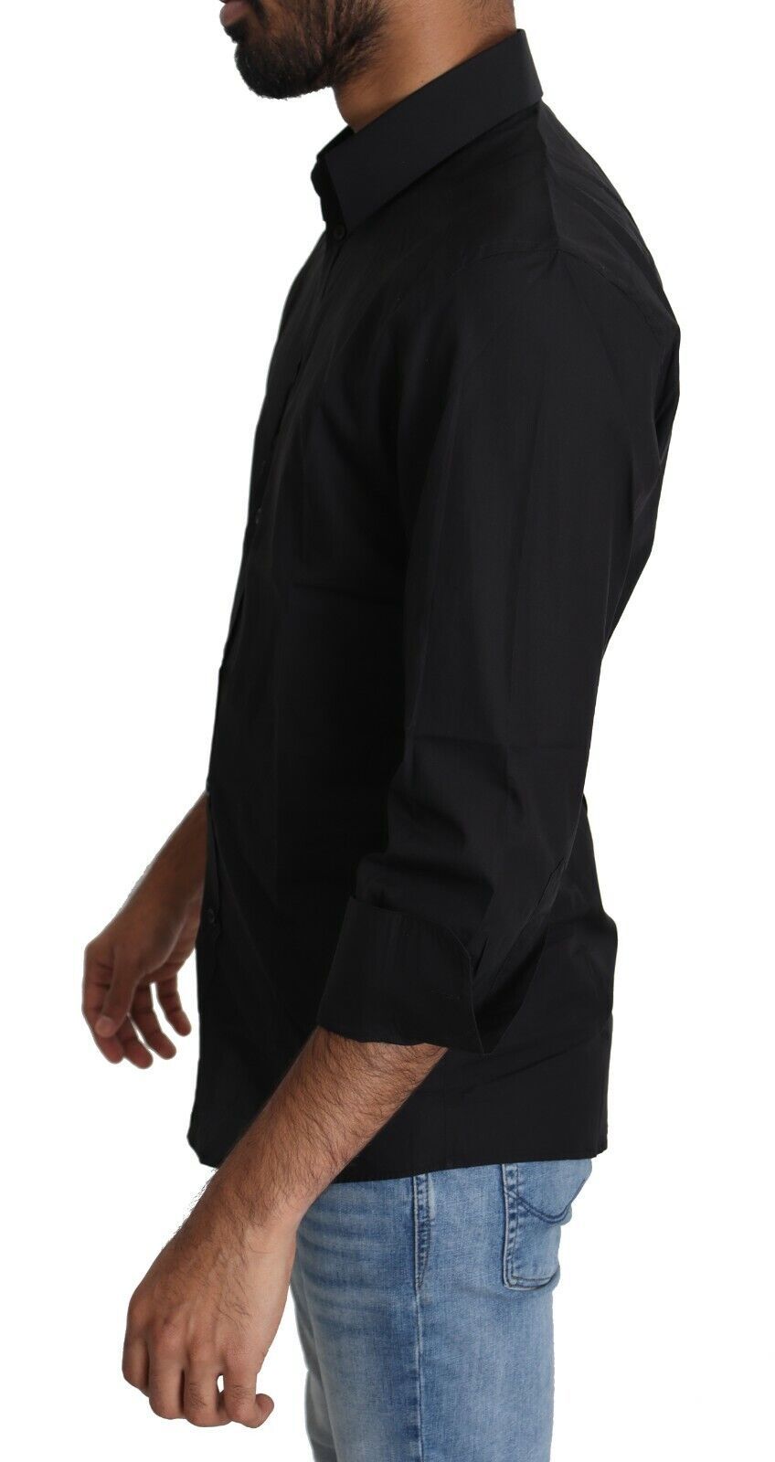  - Elegant Black Slim Fit Dress Shirt