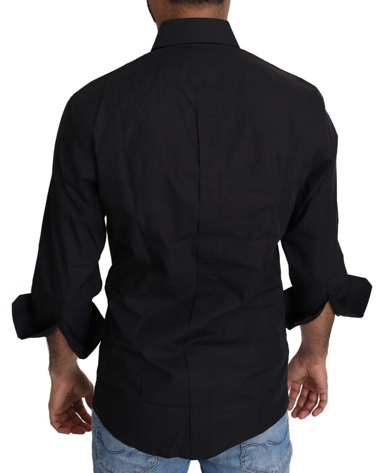  - Elegant Black Slim Fit Dress Shirt