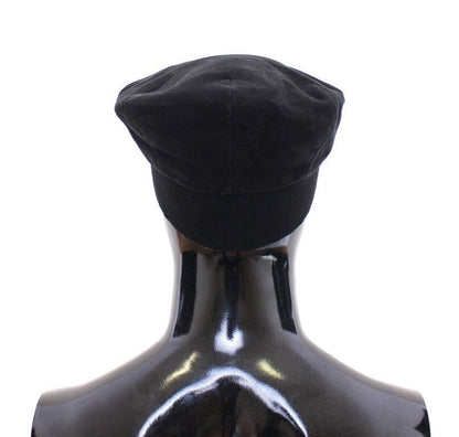  - Sleek Black Newsboy Cap