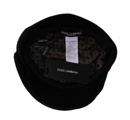  - Sleek Black Newsboy Cap