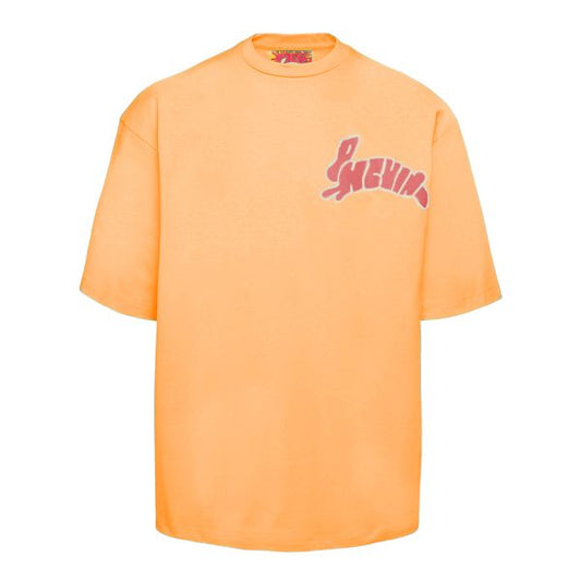  - Vibrant Orange Graphic Crewneck Tee