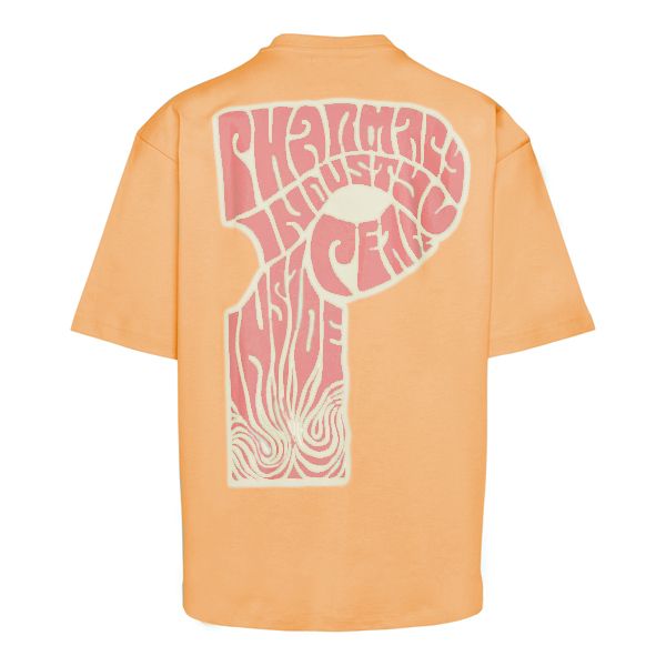  - Vibrant Orange Graphic Crewneck Tee