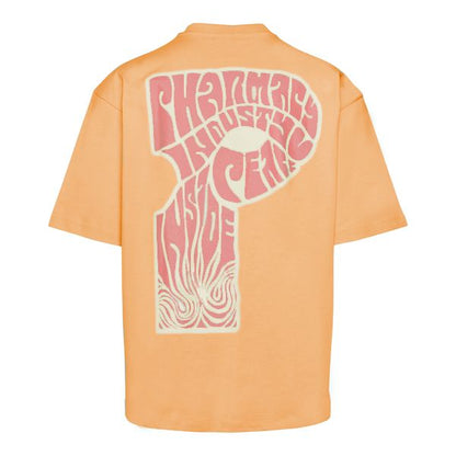  - Vibrant Orange Graphic Crewneck Tee