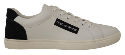  - Elegant White Leather Low Top Sneakers