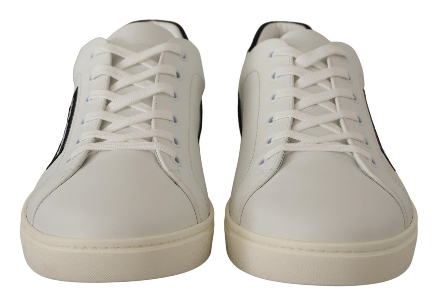  - Elegant White Leather Low Top Sneakers