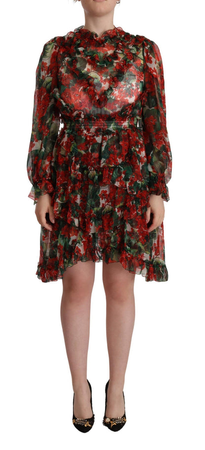 Floral Silk Mini Knee High Dress - The Luxe Alliance