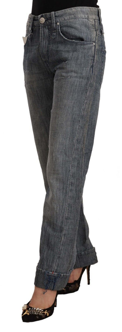  - Chic Gray Washed Straight Cut Jeans