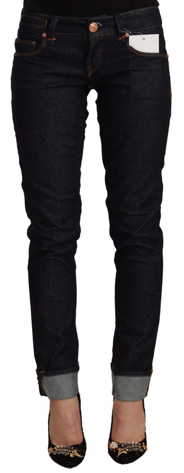  - Chic Low Waist Skinny Black Jeans