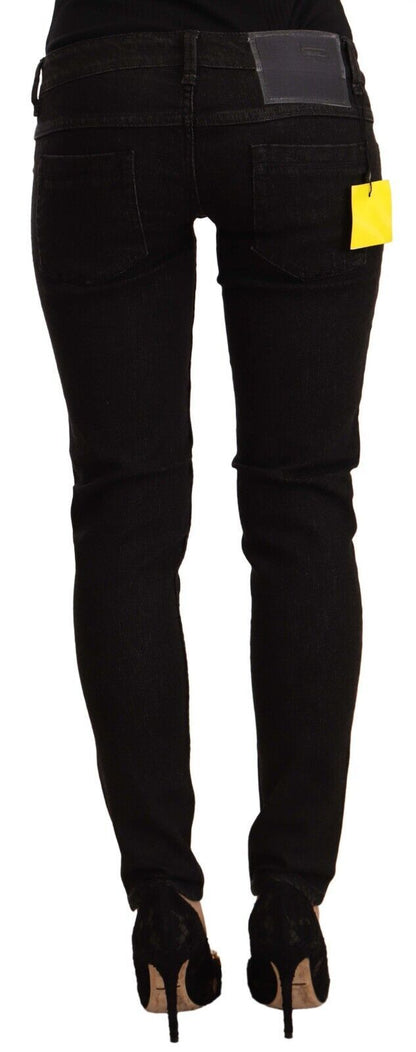  - Sleek Skinny Low Waist Black Jeans