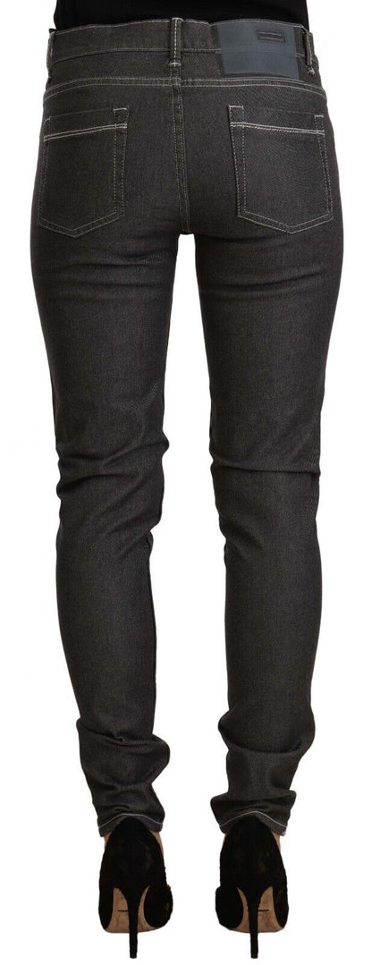  - Chic Mid Waist Skinny Black Jeans