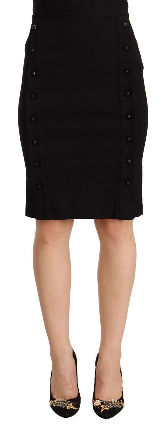  - Chic High-Waisted Pencil Skirt in Black