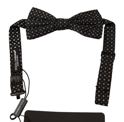  - Elegant Silk Black Fantasy Bow Tie