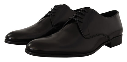  - Elegant Black Leather Derby Shoes