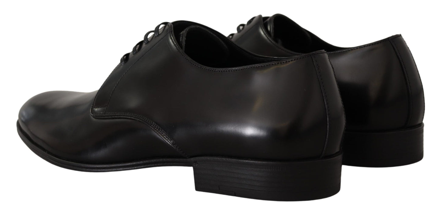  - Elegant Black Leather Derby Shoes