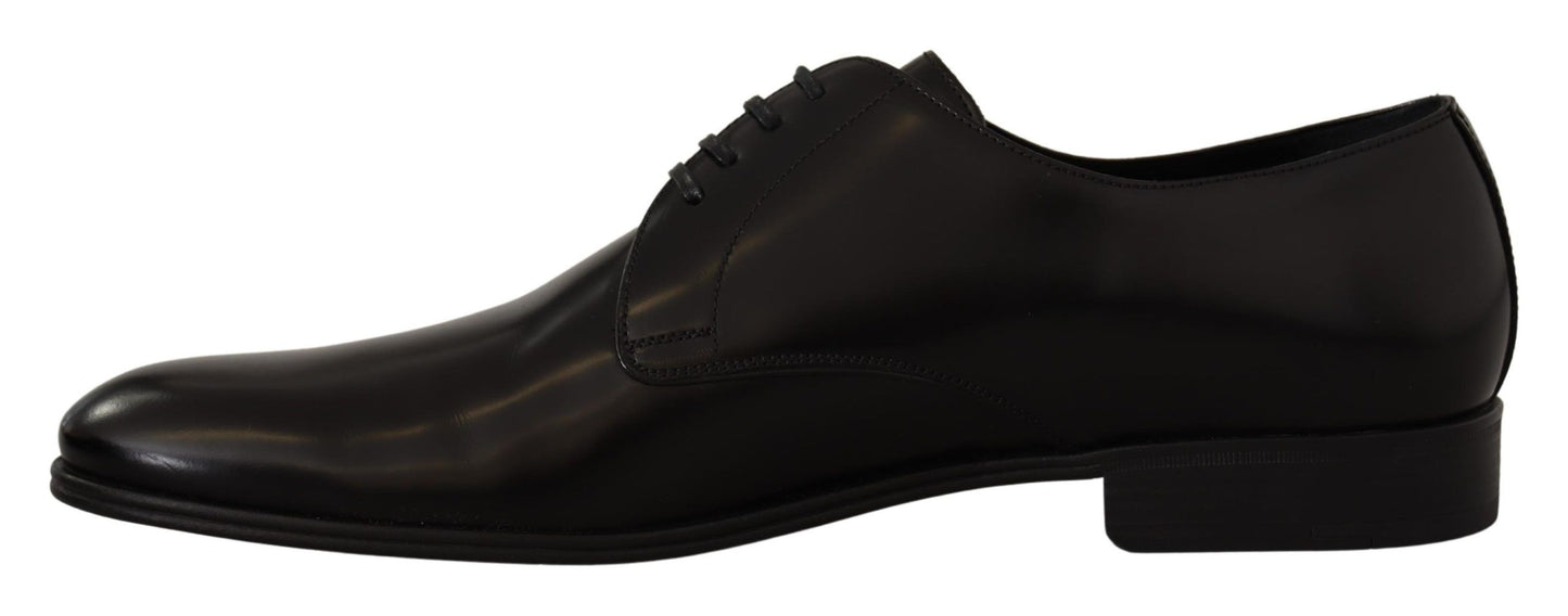  - Elegant Black Leather Derby Shoes