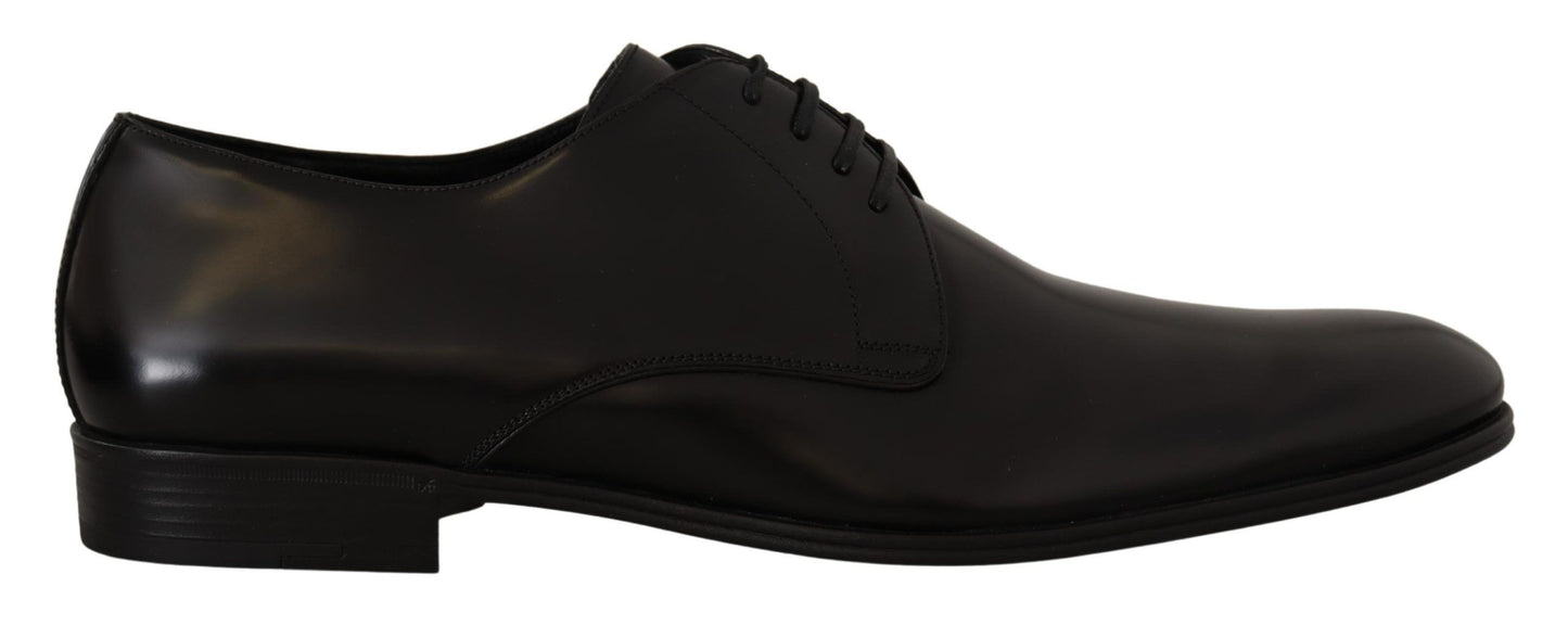  - Elegant Black Leather Derby Shoes