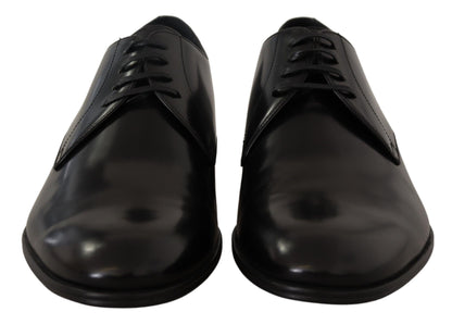  - Elegant Black Leather Derby Shoes