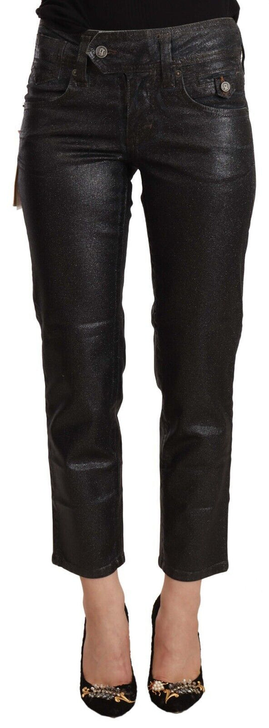  - Chic Black Glittered Cropped Pants