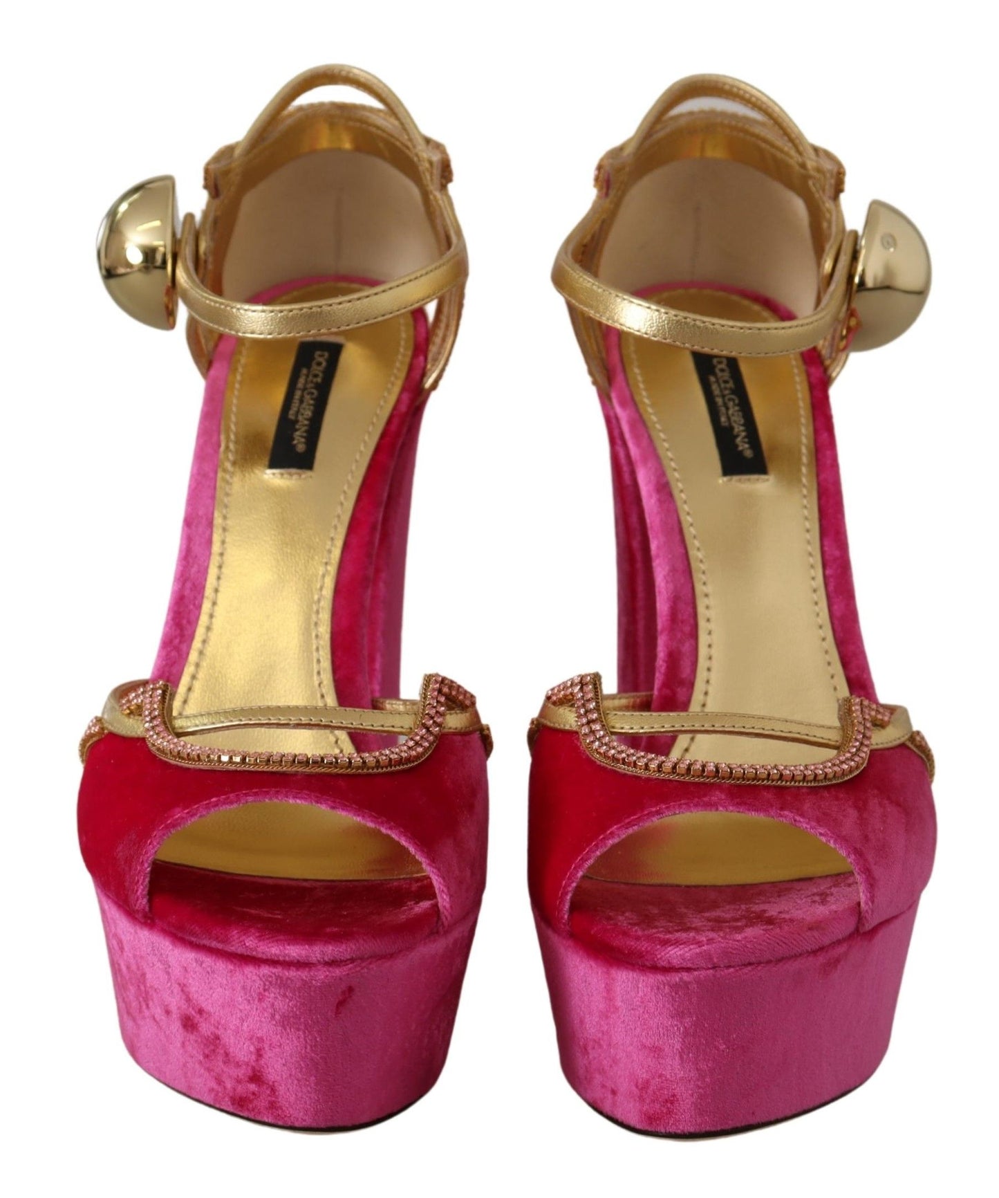  - Ethereal Pink Velvet Crystal Sandals