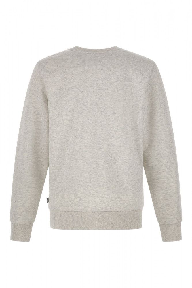  - Elegant Grey Round Neck Cotton Sweatshirt