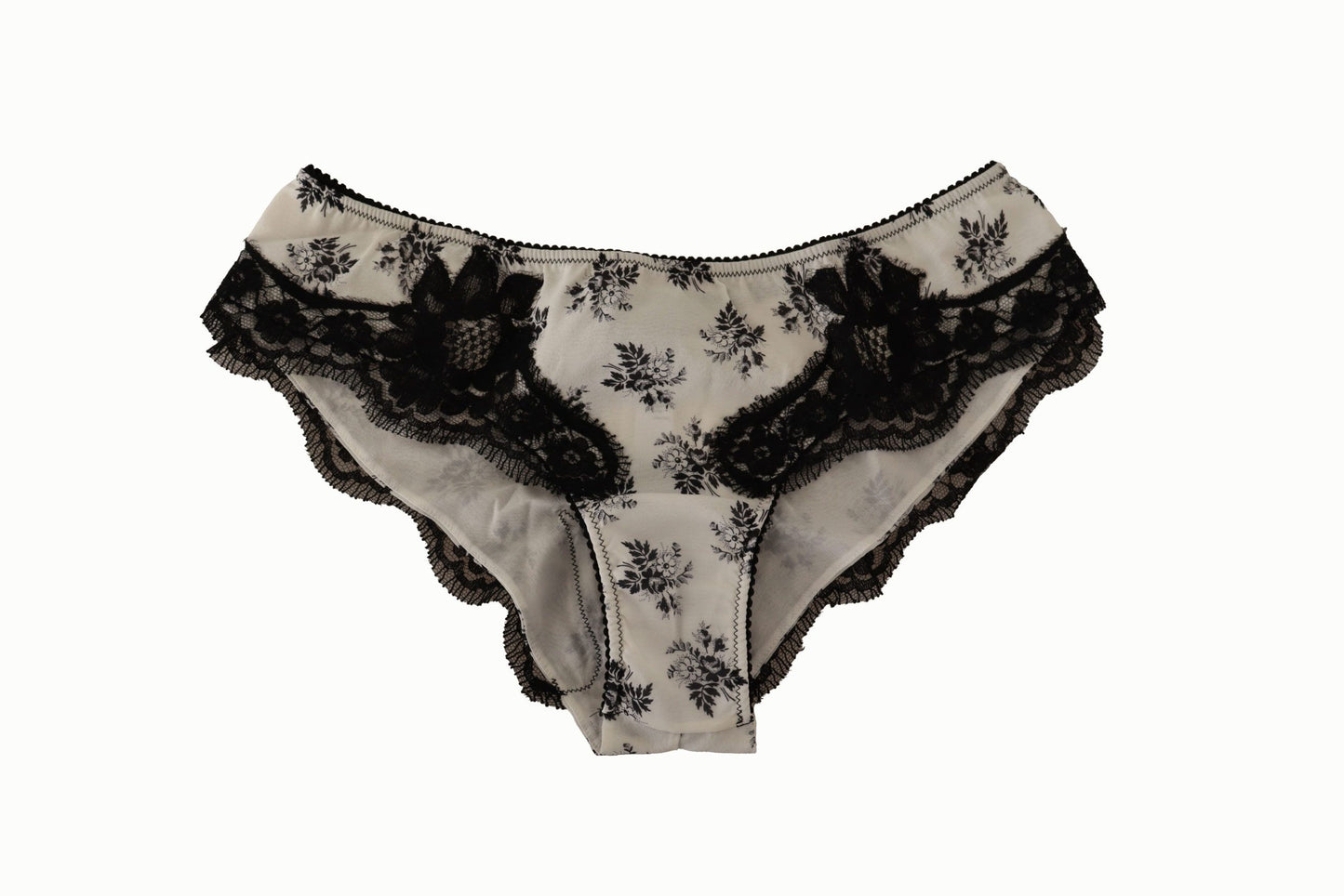  - Elegant White Lace Silk Briefs