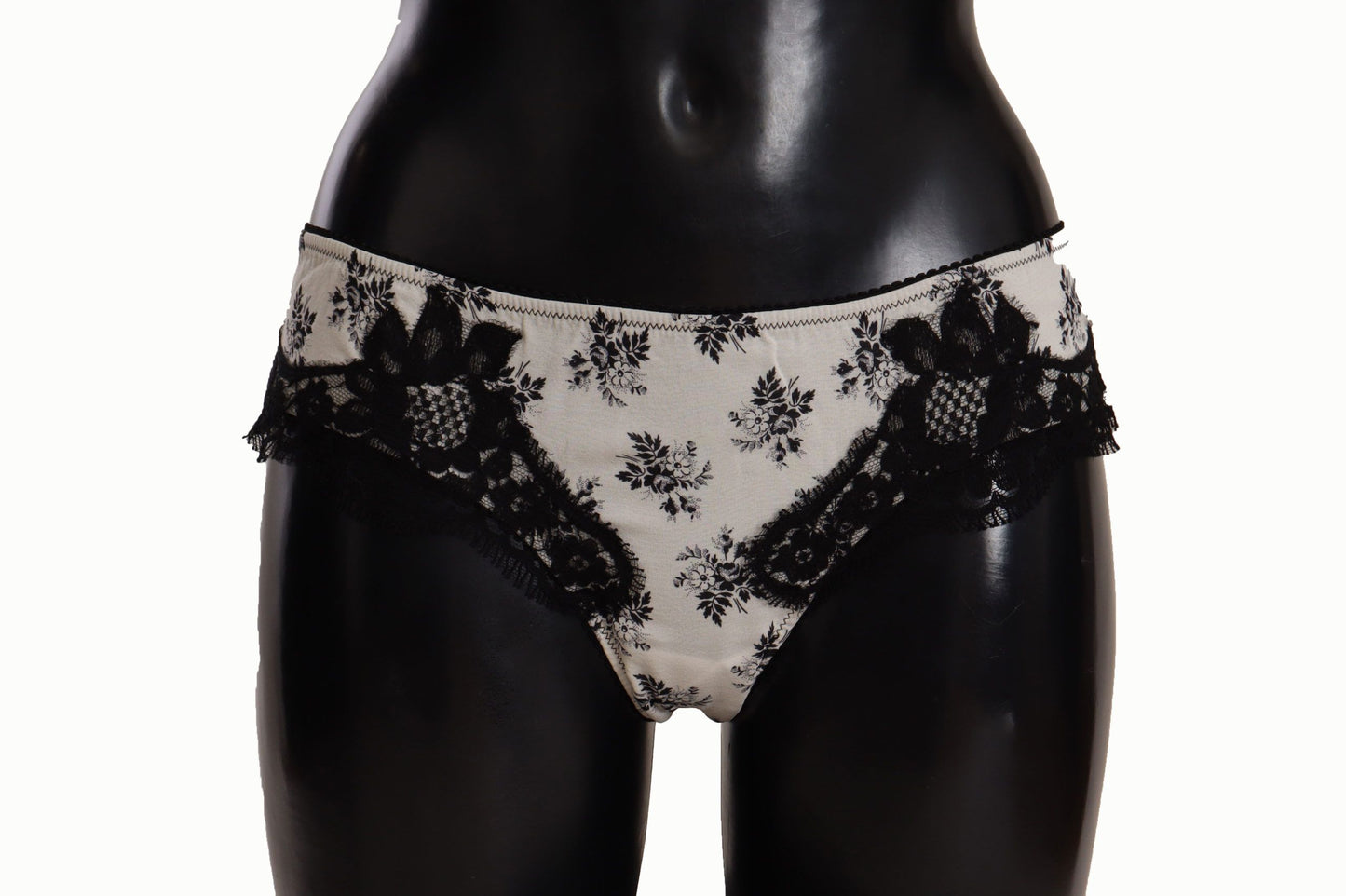  - Elegant White Lace Silk Briefs