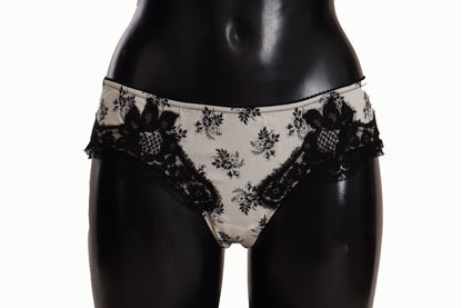  - Elegant White Lace Silk Briefs