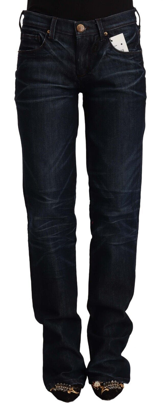  - Chic Dark Blue Mid Waist Jeans