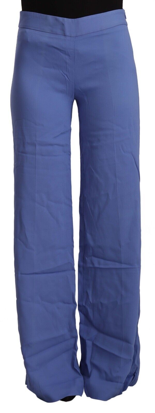  - Chic Wide-Leg High Waist Blue Trousers