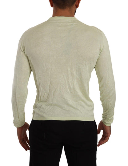  - Elegant Silk V-Neck Pullover Sweater