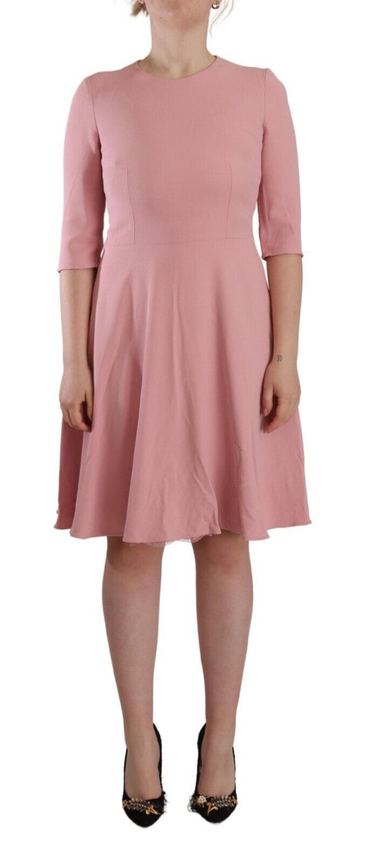  - Elegant Pink A-Line Knee Length Dress