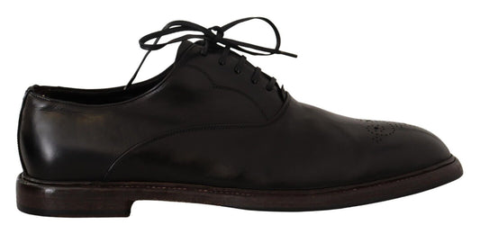  - Elegant Black Leather Derby Formal Shoes