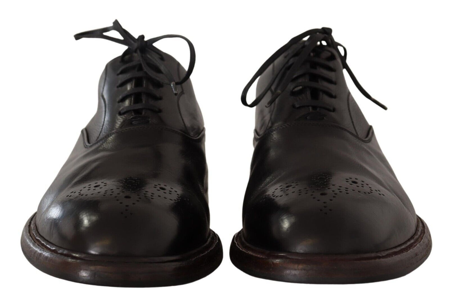  - Elegant Black Leather Derby Formal Shoes