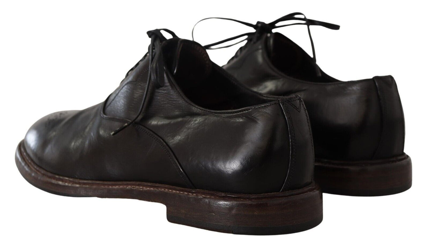  - Elegant Black Leather Derby Formal Shoes