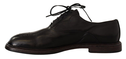  - Elegant Black Leather Derby Formal Shoes