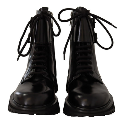  - Elegant Black Leather Ankle Boots