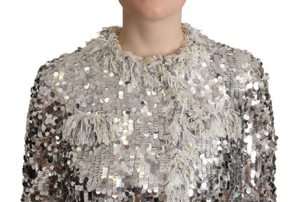  - Chic Silver Sequined Jacket