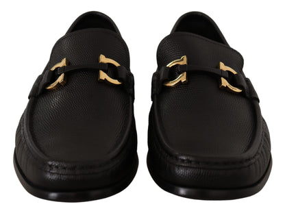  - Elegant Black Calf Leather Loafers