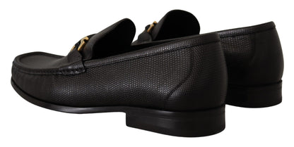  - Elegant Black Calf Leather Loafers