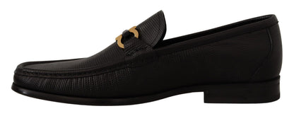  - Elegant Black Calf Leather Loafers