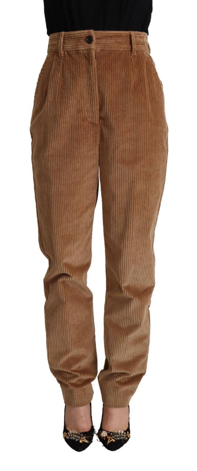  - Chic High-Waisted Corduroy Skinny Pants