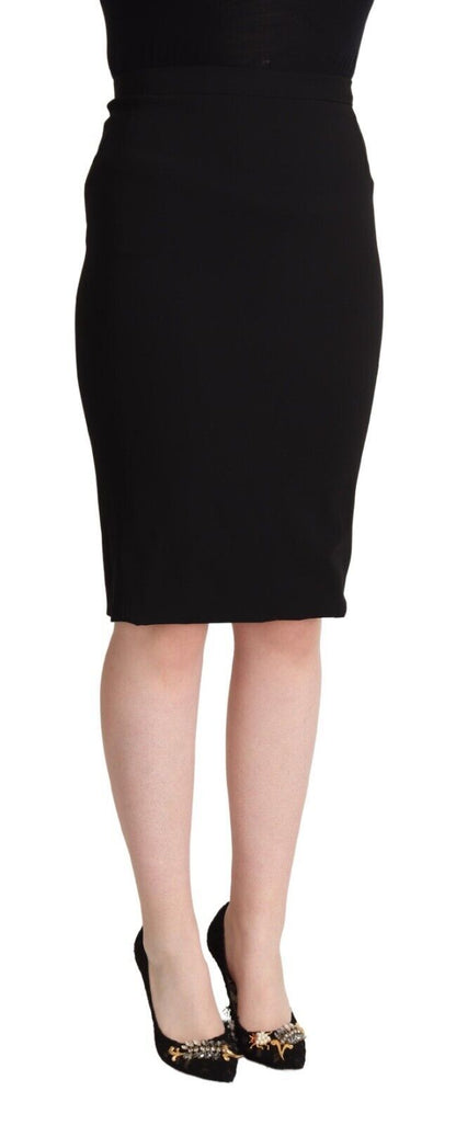  - Chic High Waist Pencil Skirt in Black