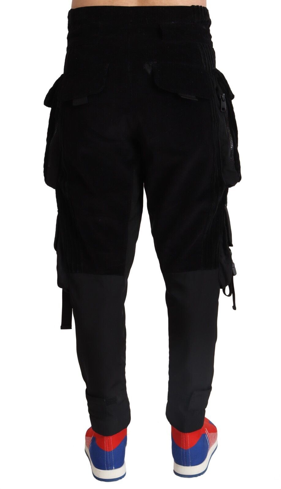  - Elegant Black Cargo Corduroy Pants