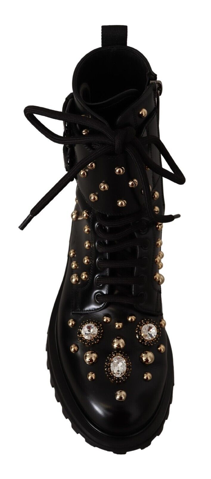  - Black Crystal-Studded Formal Boots