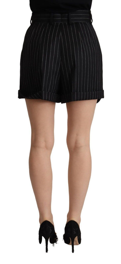  - Elegant High-Waisted Striped Bermuda Shorts