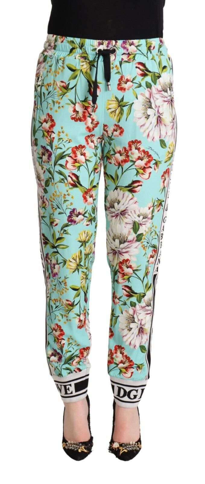  - Floral Viscose Jogger Pants in Green